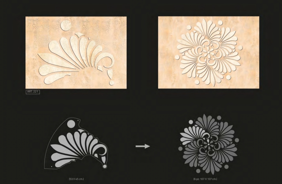 Diseño de stencil Wallsesy 5, plantilla reutilizable de mylar