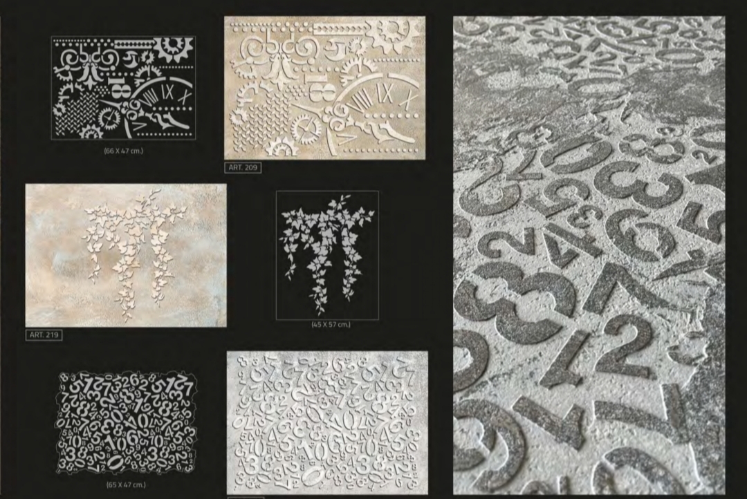 Diseño de stencil Wallsesy 9, plantilla reutilizable de mylar