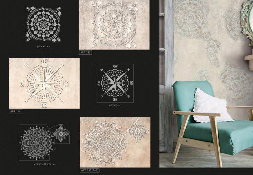 Diseño de stencil Wallsesy 11, plantilla reutilizable de mylar