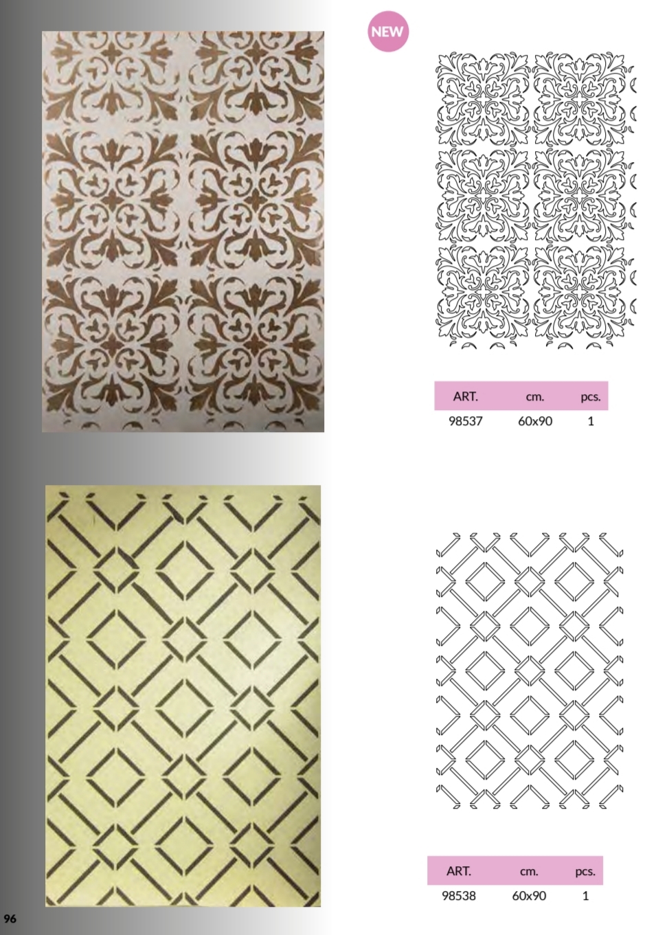 Diseño de stencil Wallsesy 19, plantilla reutilizable de mylar
