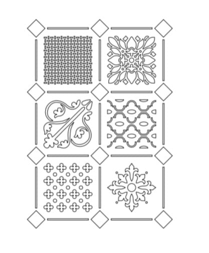 Diseño de stencil Wallsesy 46, plantilla reutilizable de mylar